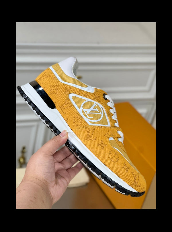 LV RUN AWAY SNEAKER IN YELLOW DENIM FABRIC