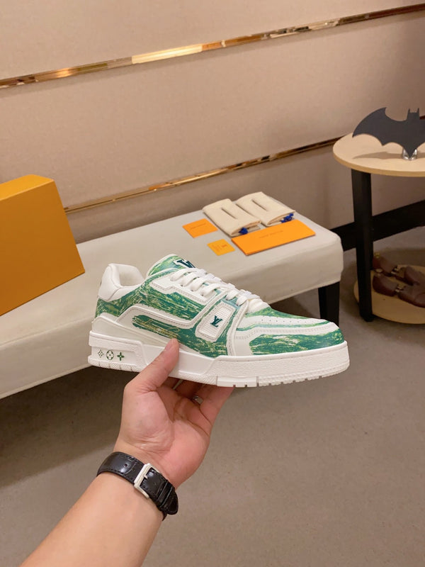 LV TRAINER SNEAKER GREEN WHITE