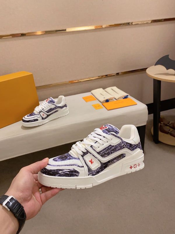 LV TRAINER SNEAKER BLU BIANCO