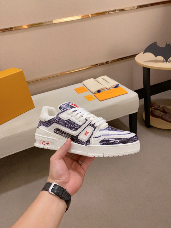 LV TRAINER SNEAKER BLU BIANCO