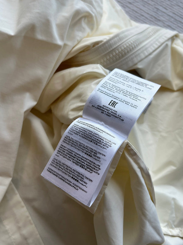 Moncle 25SS Clisson Lace Hollow Hooded Windbreaker Jacket Cream Polyester 242763