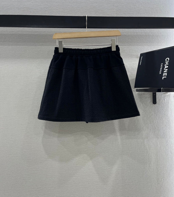 Moncle 25 Mest Vest High Waist Skirt Set Black Cotton 248974