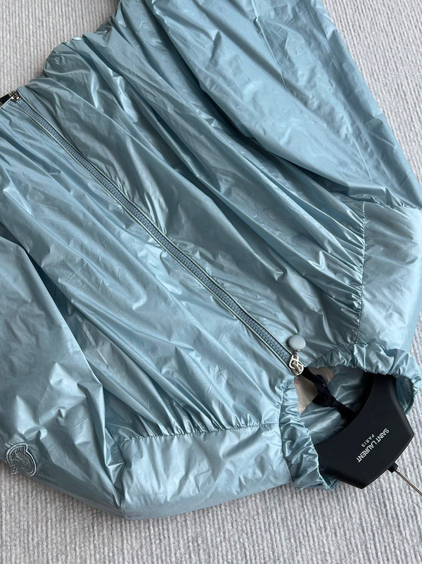 Moncle 25FW Pleated Windbreaker Jacket Sky Blue Nylon 269678