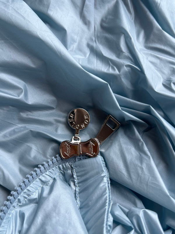 Moncle 25FW Pleated Windbreaker Jacket Sky Blue Nylon 269678