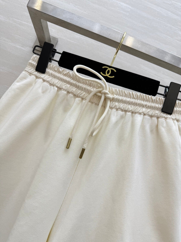 Moncle 25 Hem Drawstring Two-Piece Suit Cream Cotton 277623