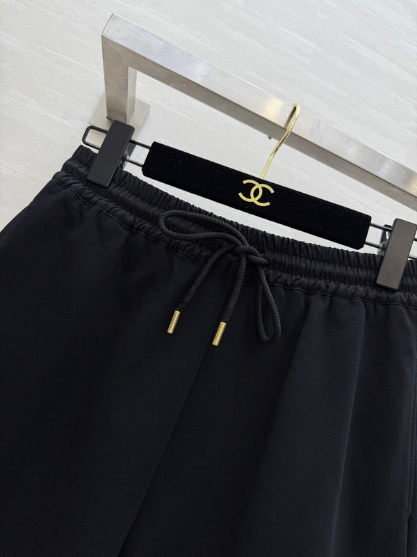 Moncle 25 Hem Drawstring Two-Piece Suit Black Cotton 277619