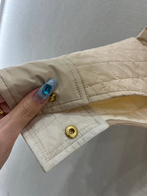 Moncle 25 Lapel Paid Padded Jacket Beige Polyester 286783