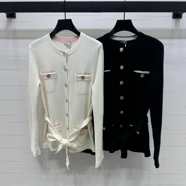 CHANEL DOUBLE-POCKET KNIT LONG SLEEVE CARDIGAN STYLE 289