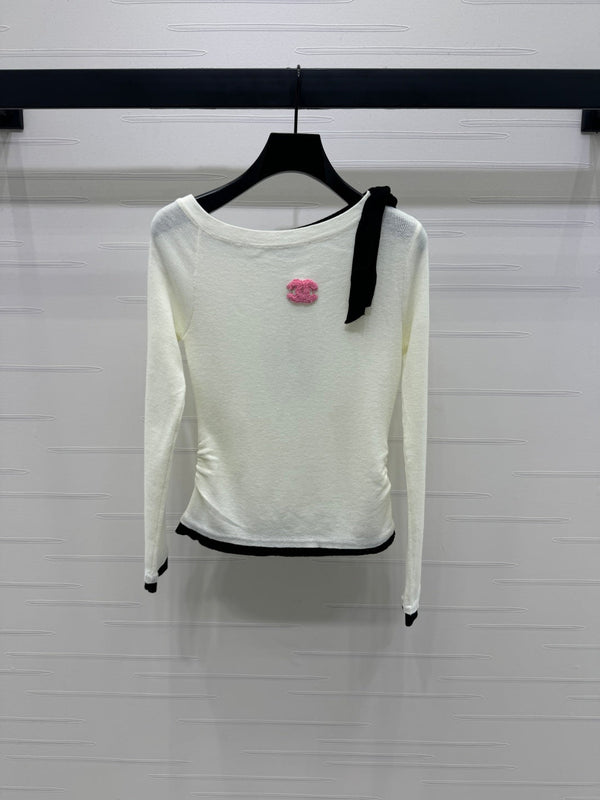 CHANEL RIBBON KNIT LONG SLEEVE SWEATER STYLE 288