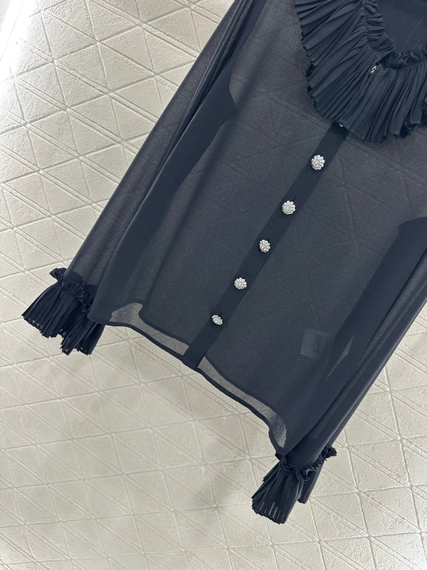 CHANEL LACE RUFFLED SHIRT STYLE 285