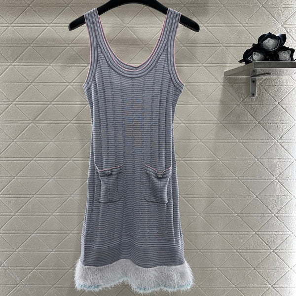 CHANEL KNIT CASHMERE VEST DRESS STYLE 280