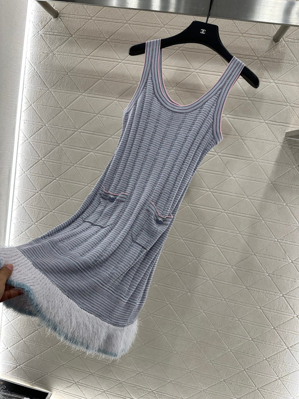CHANEL KNIT CASHMERE VEST DRESS STYLE 280