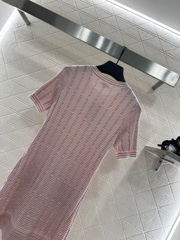 CHANEL KNIT CASHMERE SHORT SLEEVE DRESS STYLE 277