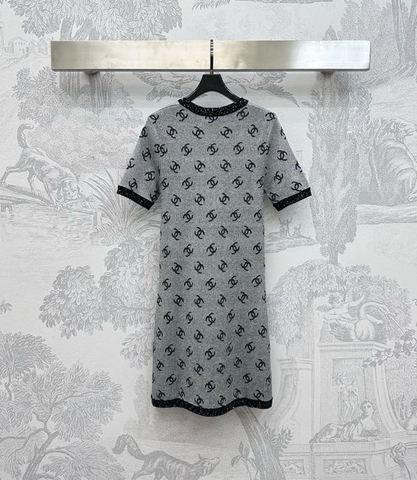 CHANEL KNIT SEQUIN SHORT SLEEVE DRESS STYLE 275