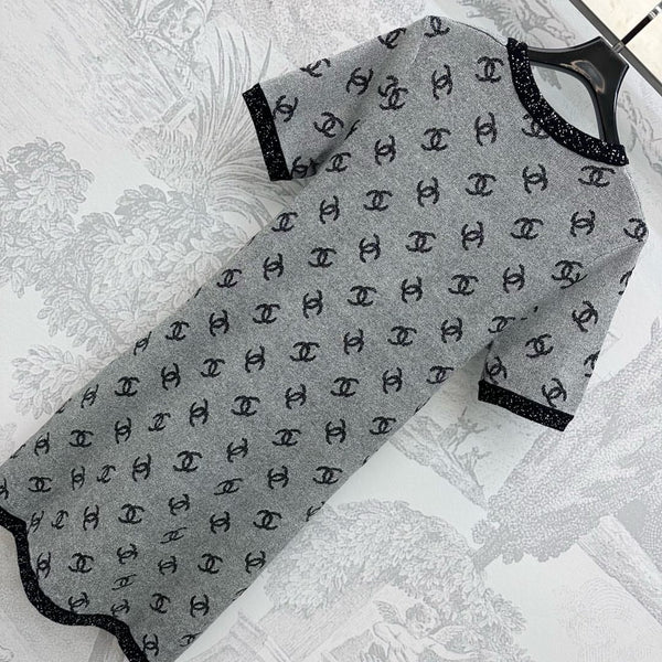 CHANEL KNIT SEQUIN SHORT SLEEVE DRESS STYLE 275