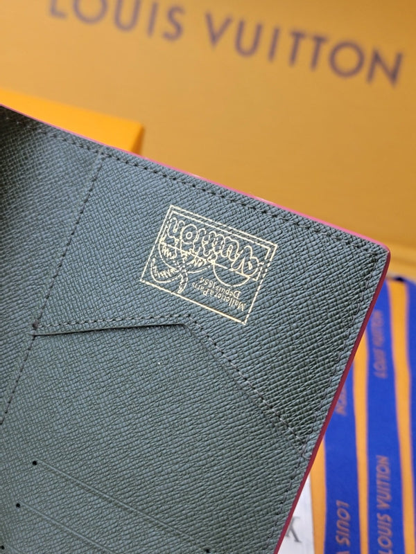 Portafoglio LV 14 cm in tela monogramma rosa 261848