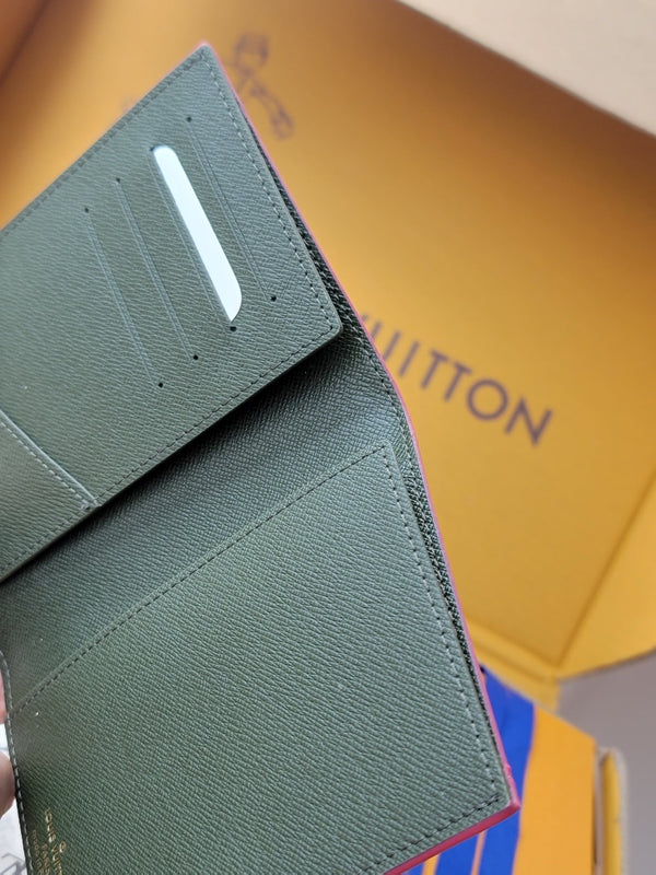 Portafoglio LV 14 cm in tela monogramma rosa 261848