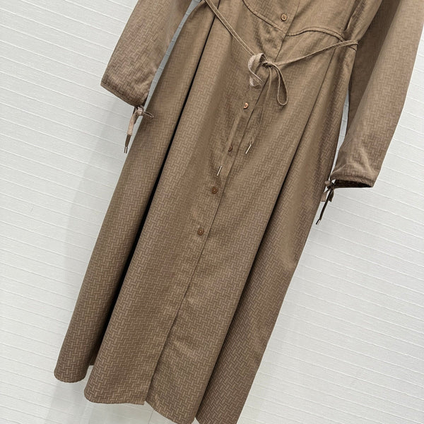Hm Trench Coat H Dark Pattern Brown Cotton
