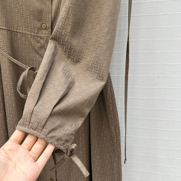 Hm Trench Coat H Dark Pattern Brown Cotton