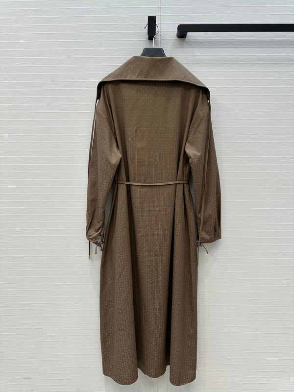 Hm Trench Coat H Dark Pattern Brown Cotton