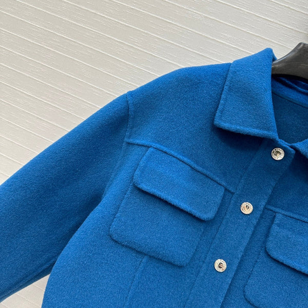 HM Jacket in Blue Wool and Cashmere