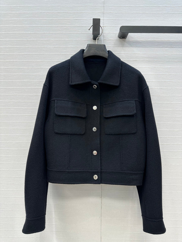 HM Jacket in Black Wool and Cashmere