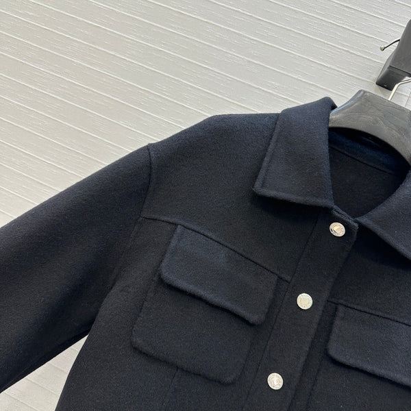 HM Jacket in Black Wool and Cashmere