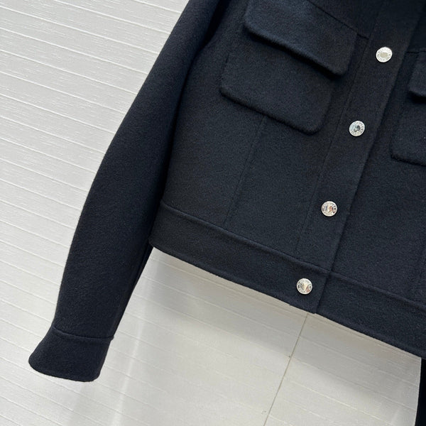 HM Jacket in Black Wool and Cashmere
