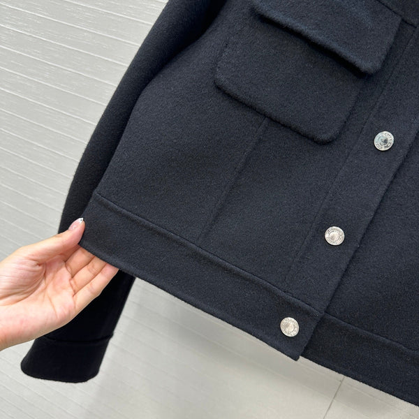 HM Jacket in Black Wool and Cashmere