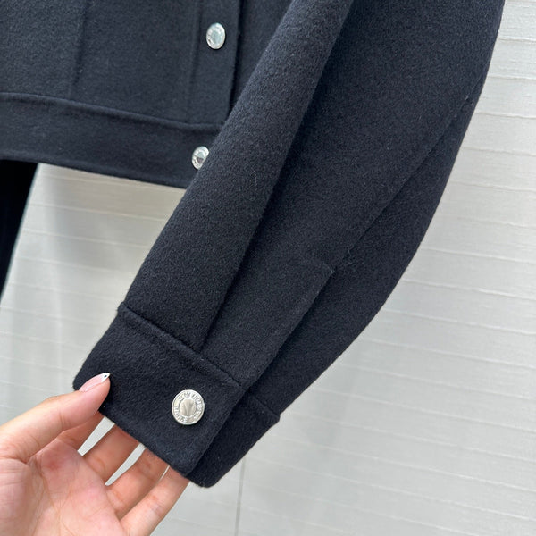 HM Jacket in Black Wool and Cashmere