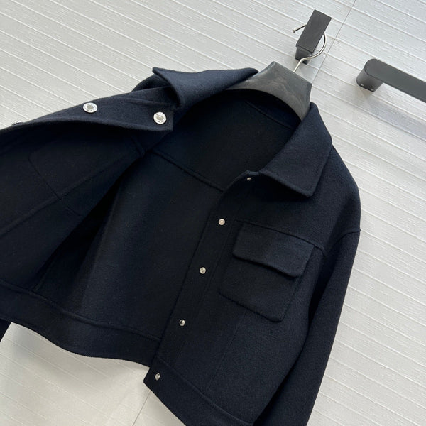 HM Jacket in Black Wool and Cashmere