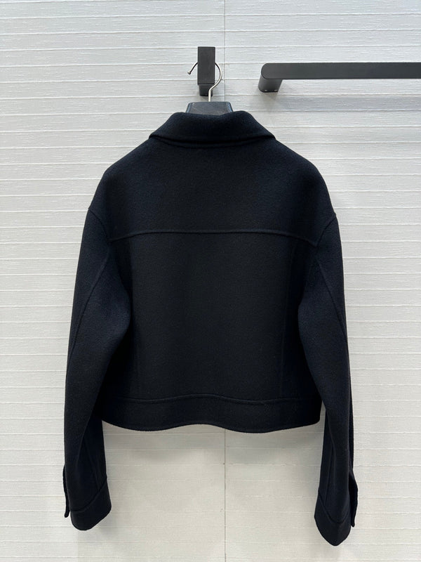 HM Jacket in Black Wool and Cashmere