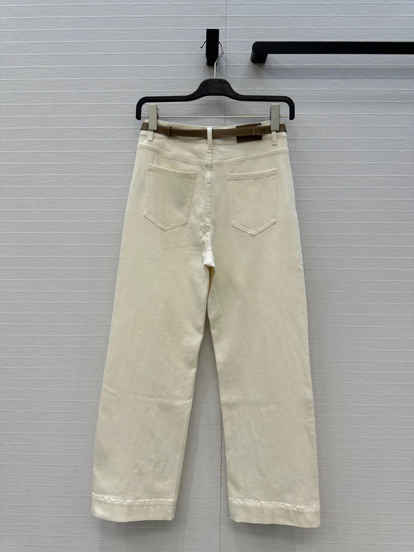 HM High-Elastic Straight Jean in White