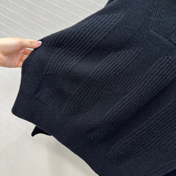 HM Letter Sweater in Black Cashmere