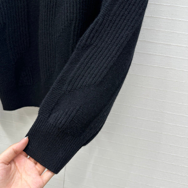 HM Letter Sweater in Black Cashmere
