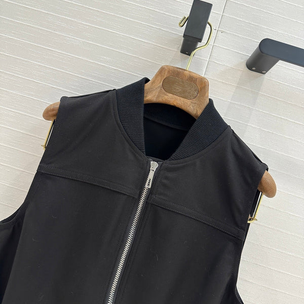 Abito senza maniche con cerniera HM Majia in cotone nero