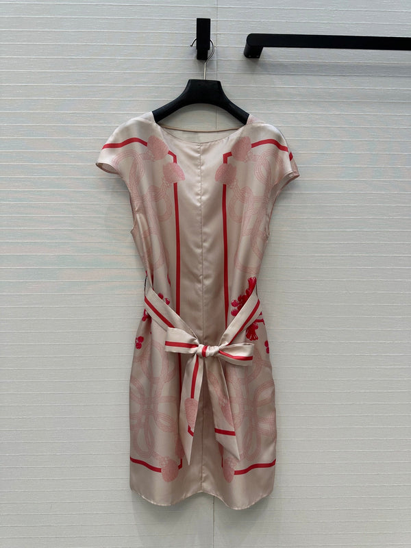 HM 25S Palefroi Remix Sleeveless Dress Graphic Print in Pink Silk