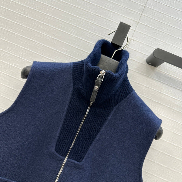 Gilet con zip HM 25S in cashmere blu