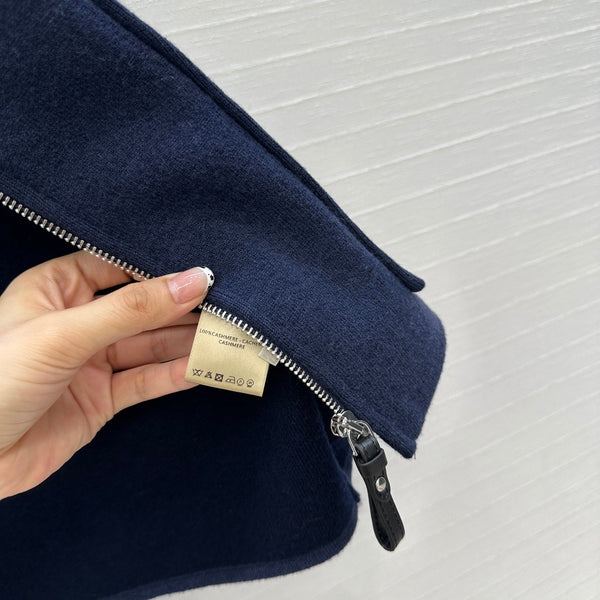 Gilet con zip HM 25S in cashmere blu