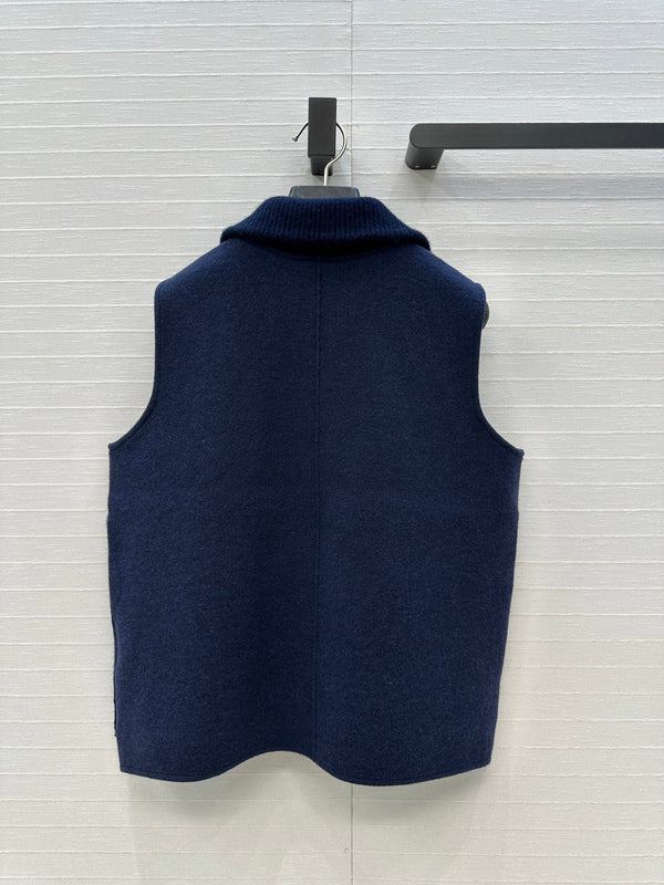 Gilet con zip HM 25S in cashmere blu