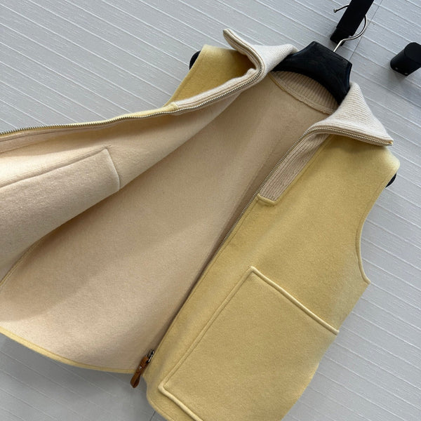 HM 25S Zipped Vest in Yellow Cashmere