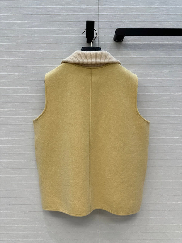 HM 25S Zipped Vest in Yellow Cashmere