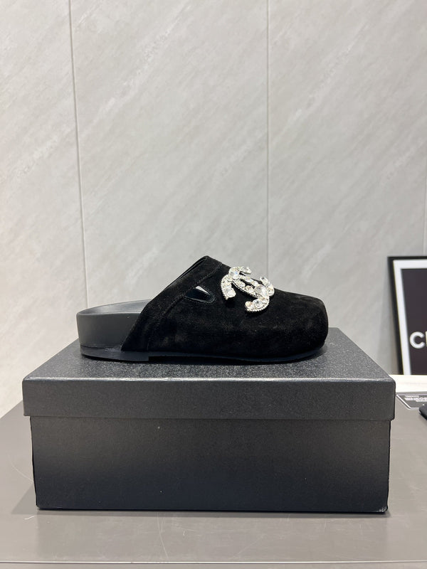 Mocassini Birkenstock CC 25S con suola spessa in velluto nero 442540