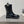 CC 25S Round-Toe Zippered Ankle Boots in Black Glossy Cowhide and Embroidered Latticework 442502