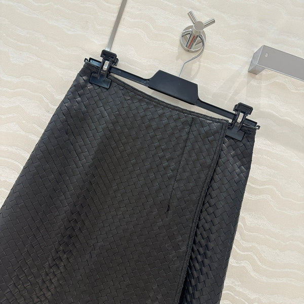 BV Skirt in Black Lambskin