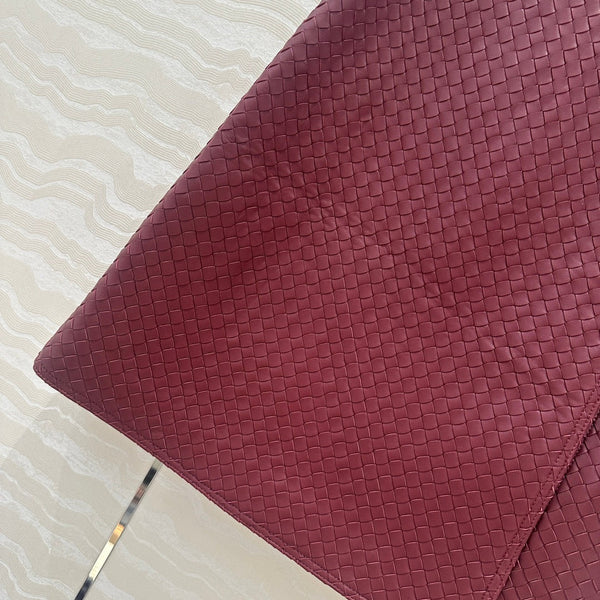 BV Skirt in Burgundy Lambskin