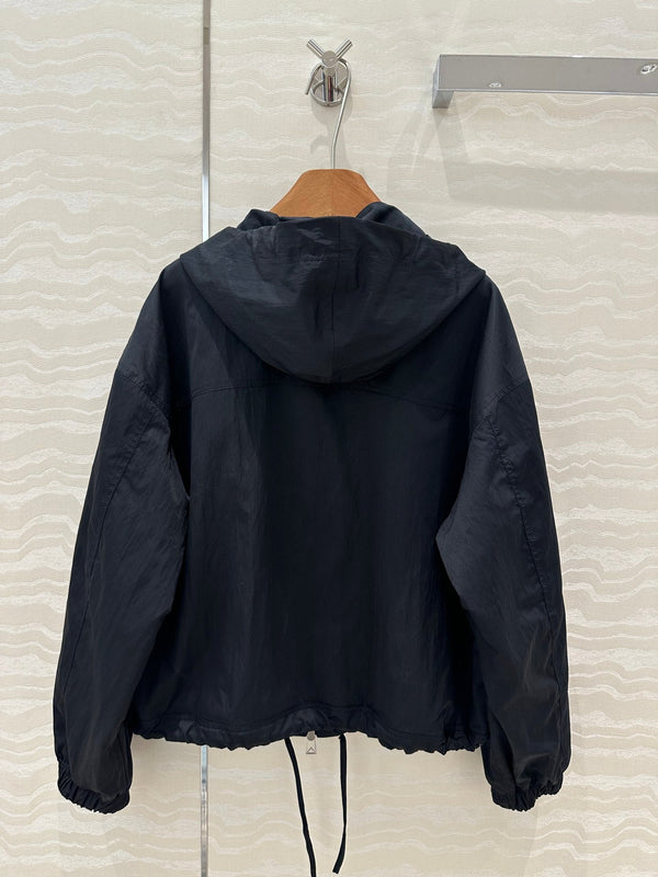 BV Silhouette Jacket Lambskin Pockets in Black Recycled Nylon