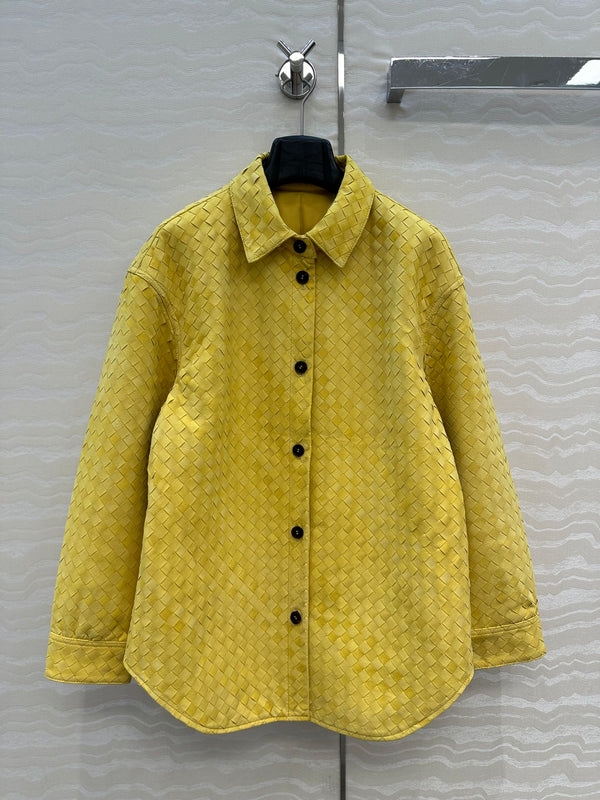 BV 25S Shirt Jacket In Yellow Cowhide Suede