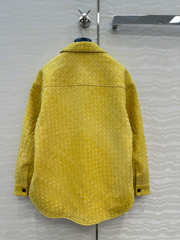 BV 25S Shirt Jacket In Yellow Cowhide Suede