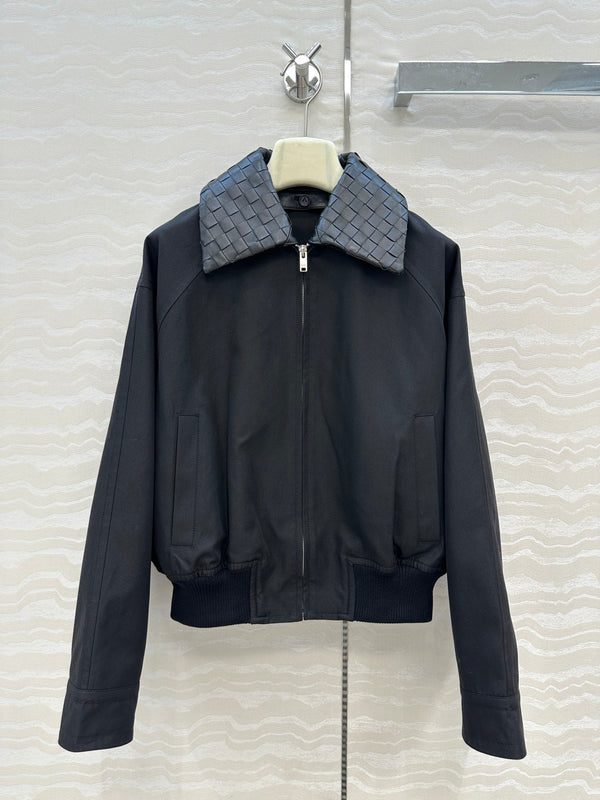 BV 25S Jacket Sheepskin Neck in Black Cotton